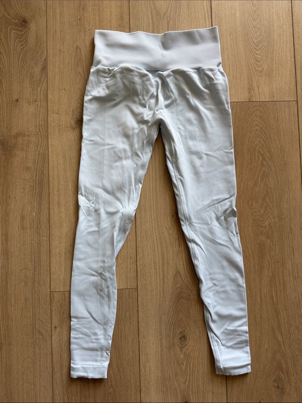 Easy Sundays Light Blue High-Waist Ribbed Leggings Size S